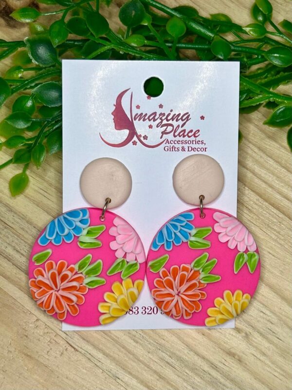 Pink Floral Earrings