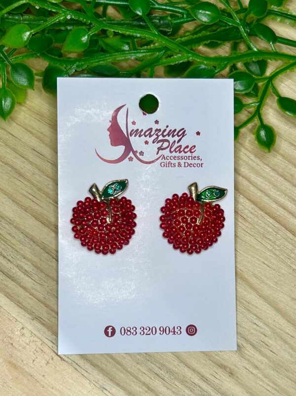 Apple Rhinestone Earrings