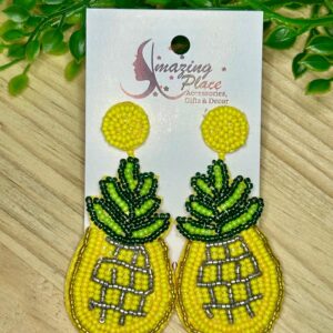 Pineapple Beaded Earrings