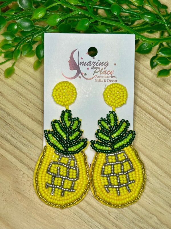 Pineapple Beaded Earrings