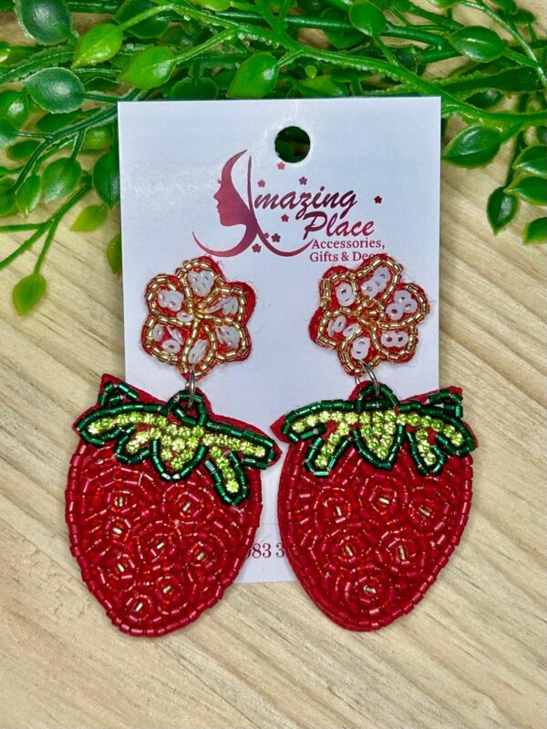 Strawberry Beaded Earrings