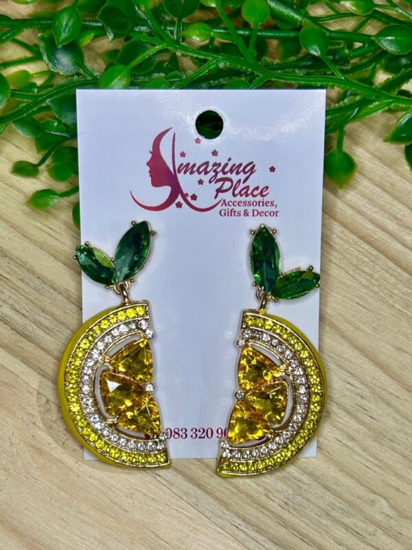 Elegant Lemon Dangle Earrings