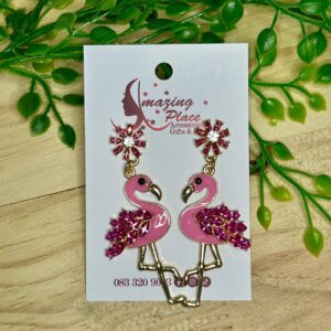 Pink flamingo earrings