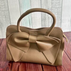 Beige Bow Handbag