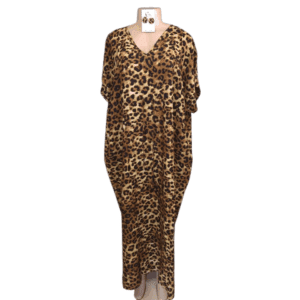 Yellow Leopard Print Kaftan