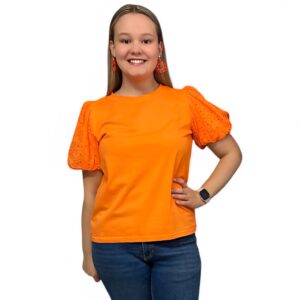 Orange Detail Sleeve Top