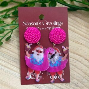 Flamingo and Santa Earrings