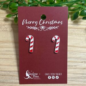 Candy Cane Stud Earrings