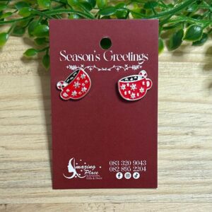 Mug Christmas Stud Earrings