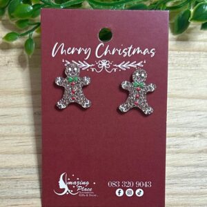 Glittery Gingerbread Man Earrings