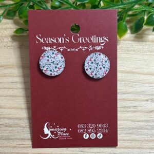 White Christmas Themed Stud Earrings