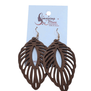 Wood Leaf Shape Earrings