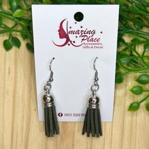 Olive Green Tassel Earrings
