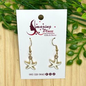 White Starfish Earrings