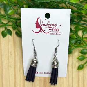 Navy Tassel Earrings