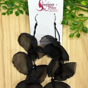Black Silky Petal Earrings