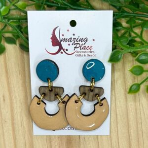 Blue And Light Yellow Earrings