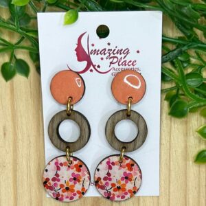 Orange Floral Earrings