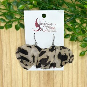 Short Animal Print Silky Petal Earrings
