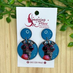 Blue Zebra Earrings
