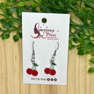 Silver Cherry Earrings