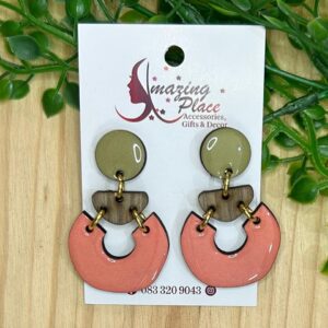 Pink And Green Earrings