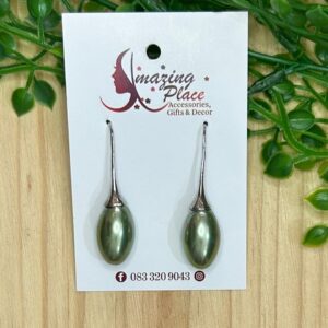 Green Tear Drop Earrings