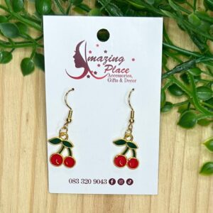 Gold Cherry Earrings