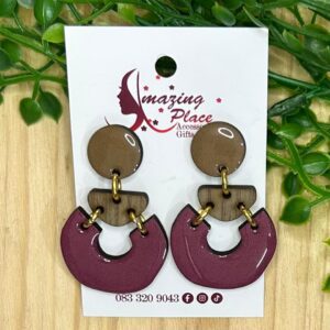 Brown And Purple Earrings