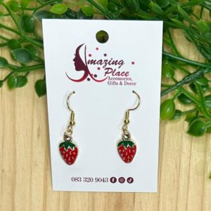 Gold Strawberry Earrings