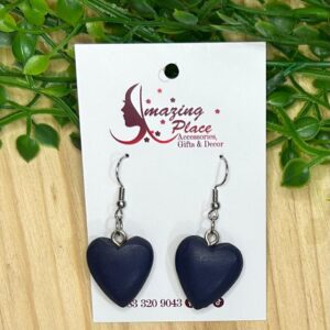 Navy Heart Earrings