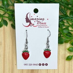Silver Strawberry Earrings