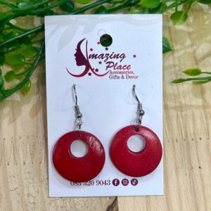 Red Circle Earrings