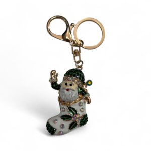 Green Santa Stocking Christmas Handbag Charm