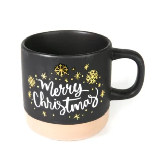 Black Snowflake Christmas Mug