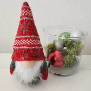 Red Gnome With Nordic Pattern
