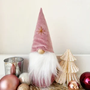 Pink Small Velvet Gnome
