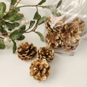 Glittery Decorative Pinecones