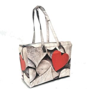 Office Bag  (PVC): Wooden Red Hart