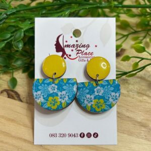 Blue And Yellow Earrings