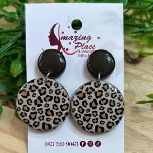 Circle Leopard Print Earrings