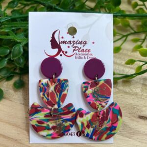 Multi Color Marble Earrings