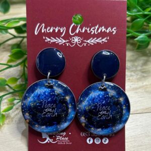 Blue Christmas Earrings