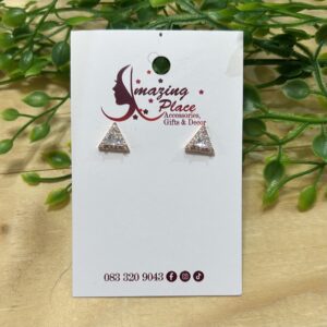 Rose Gold Triangle Stud Earrings