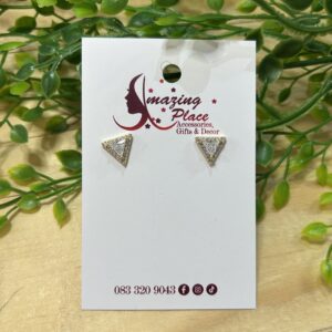 Gold Triangle Stud Earrings