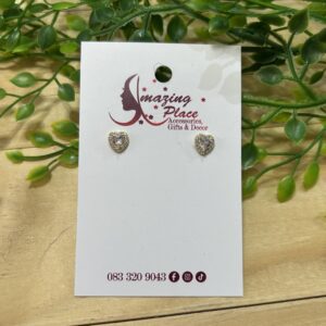 Gold Heart Stud Earrings