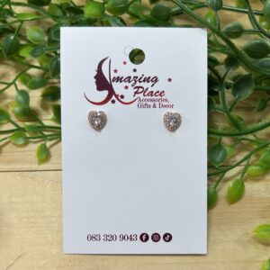 Rose Gold Heart Stud Earrings