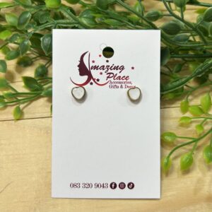 White And Gold Heart Earrings