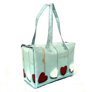 Office Bag (PVC): Mint Hearts
