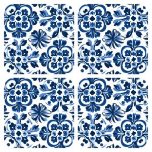 Coaster Blue And White Floral (4)